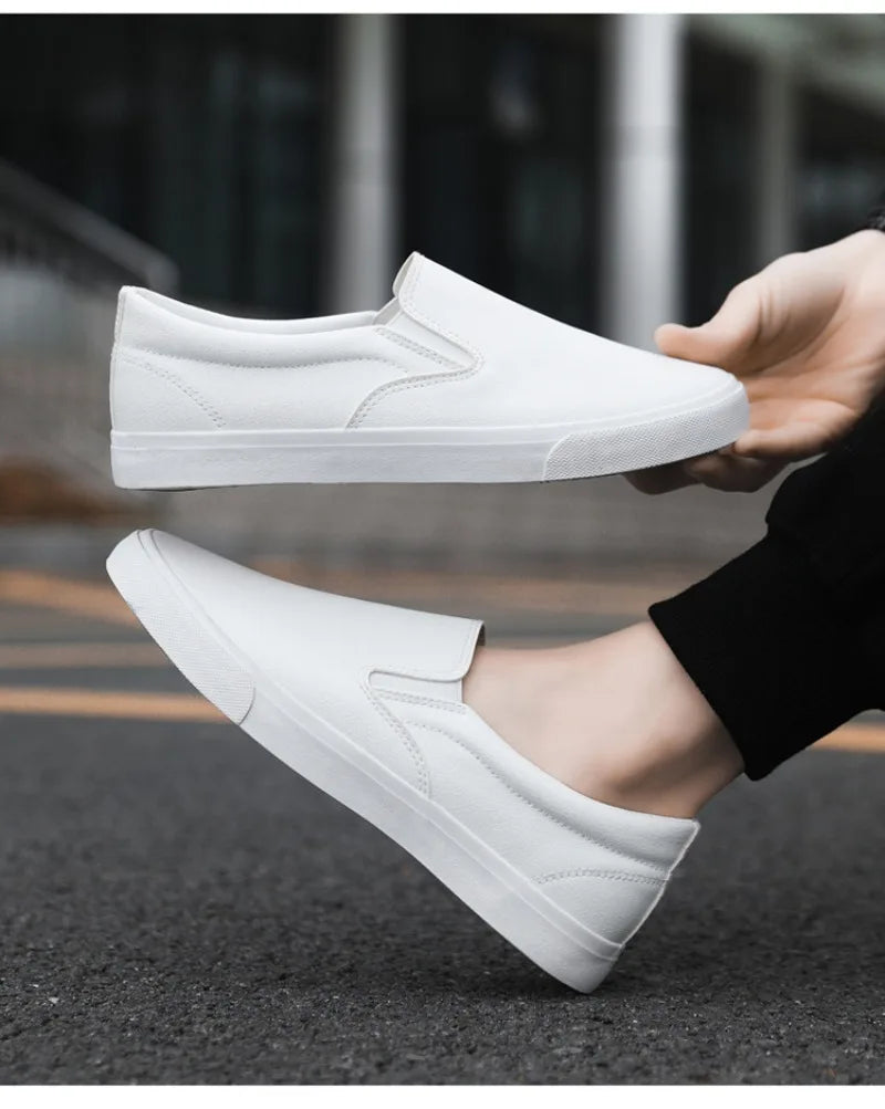 Zapatos Informales De Cuero Para Hombre, Calzado Plano Conciso, Mocasines Sin Cordones, 2 Colores, Moda De Primavera, Novedad