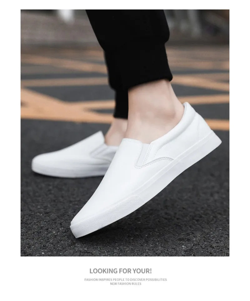 Zapatos Informales De Cuero Para Hombre, Calzado Plano Conciso, Mocasines Sin Cordones, 2 Colores, Moda De Primavera, Novedad