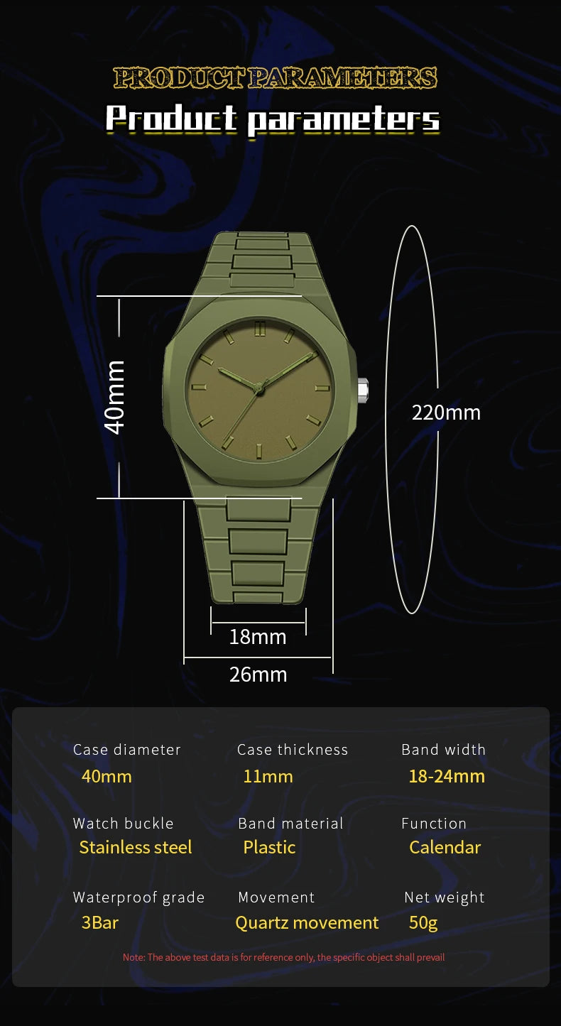 2025 nuevo reloj deportivo y de ocio creativo Simple moderno diseño creativo movimiento de cuarzo resistente al agua relojes energéticos regalo para hombres