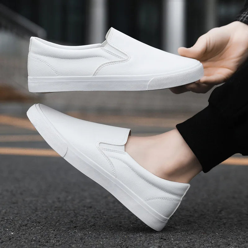 Zapatos Informales De Cuero Para Hombre, Calzado Plano Conciso, Mocasines Sin Cordones, 2 Colores, Moda De Primavera, Novedad