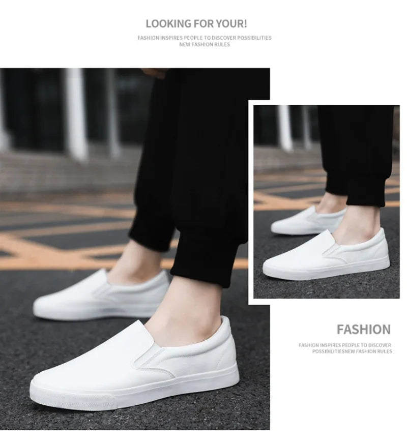 Zapatos Informales De Cuero Para Hombre, Calzado Plano Conciso, Mocasines Sin Cordones, 2 Colores, Moda De Primavera, Novedad