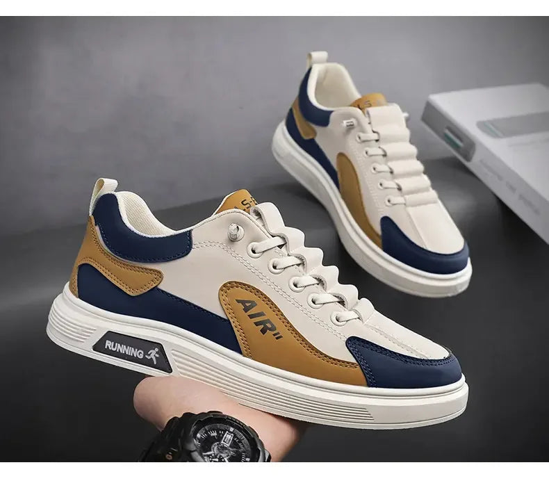 Zapatillas De deporte para Hombre tendencia 2025, nuevos Zapatos De Hombre De cuero a la moda, Zapatos informales De moda para Hombre, Zapatos deportivos para correr, Zapatos De Hombre