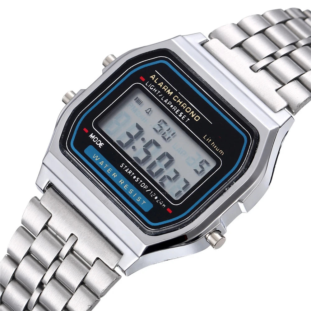 2025 relojes digitales para hombres, reloj de pulsera deportivo resistente al agua, reloj de pulsera LED electrónico dorado para mujeres, reloj informal para hombre