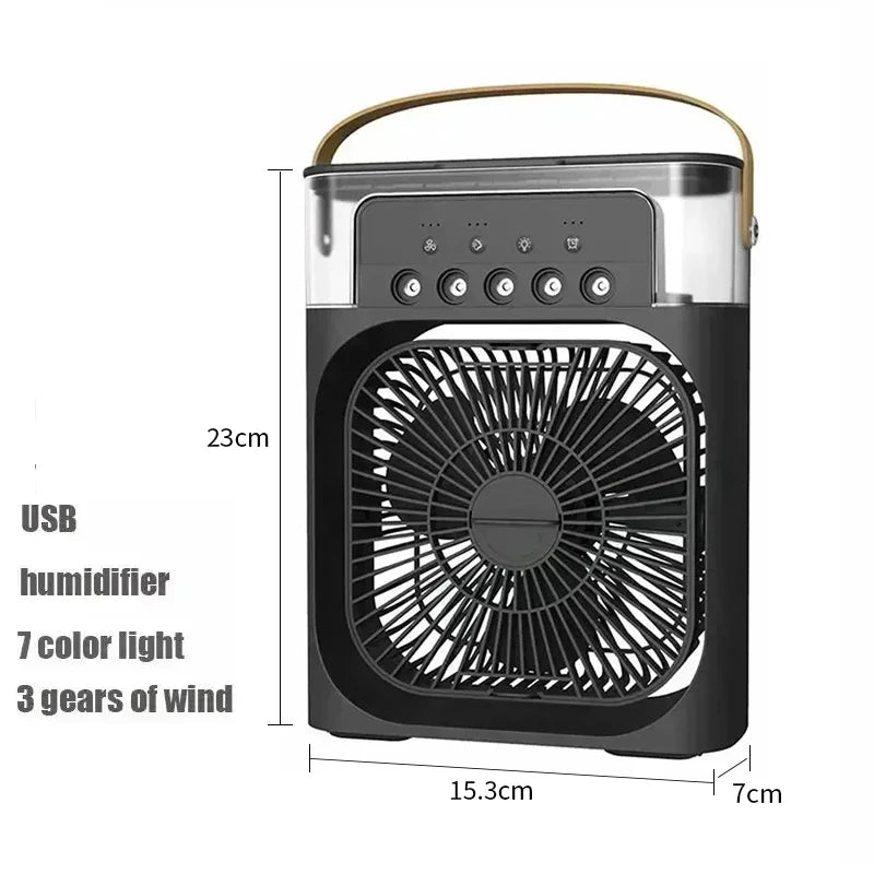 Nuevo ventilador 3 en 1, aire acondicionado, Mini enfriador de aire para el hogar, luz LED nocturna, humidificador portátil, ventilador de ajuste de aire, ventilador para oficina y hogar