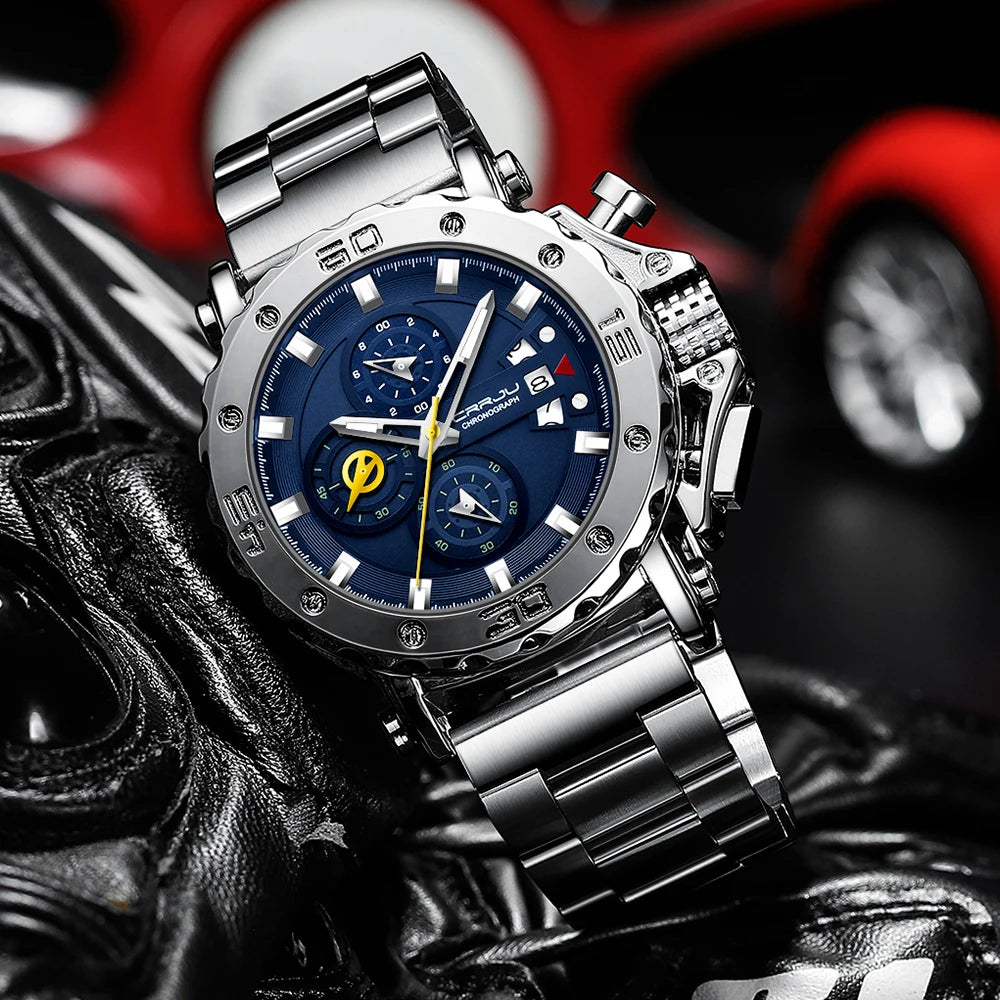 2025 nuevo Reloj deportivo de cuarzo para Hombre, acero inoxidable 316L, zafiro, esfera grande, relojes para Hombre, Reloj resistente al agua 30M, Reloj para Hombre
