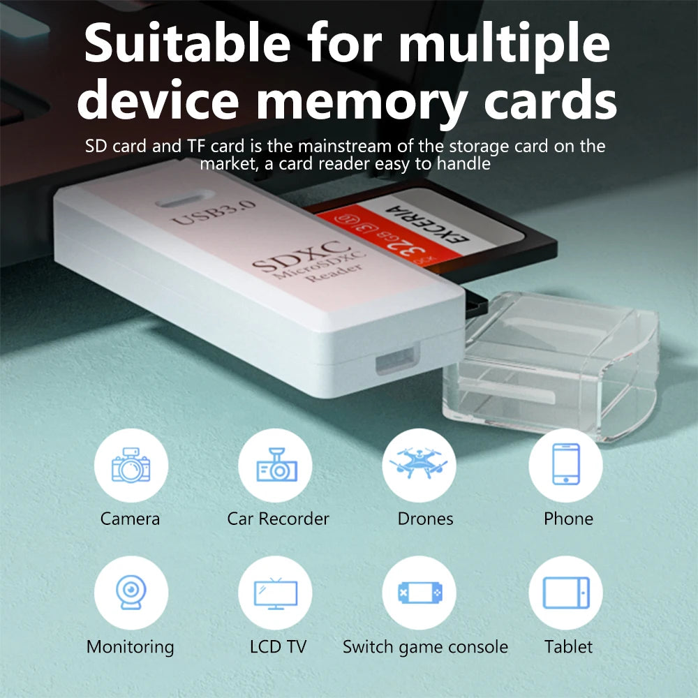 Lector de tarjetas USB 3,0 2 en 1, lector de tarjetas Micro TF sd, adaptador usb, lector de tarjetas de alta velocidad, tarjeta de memoria TF para PC, accesorios para ordenador portátil