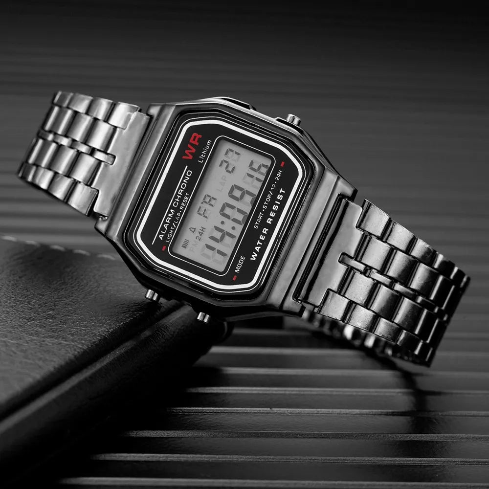 2025 relojes digitales para hombres, reloj de pulsera deportivo resistente al agua, reloj de pulsera LED electrónico dorado para mujeres, reloj informal para hombre