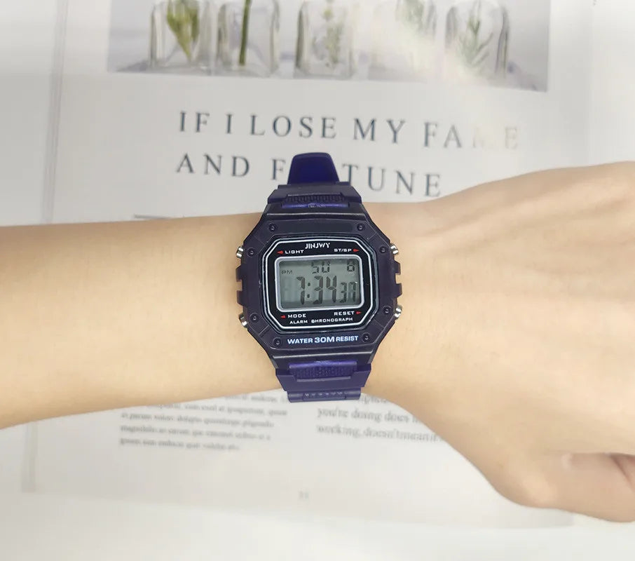 2025 relojes digitales para hombres, reloj de pulsera deportivo resistente al agua, reloj de pulsera LED electrónico dorado para mujeres, reloj informal para hombre