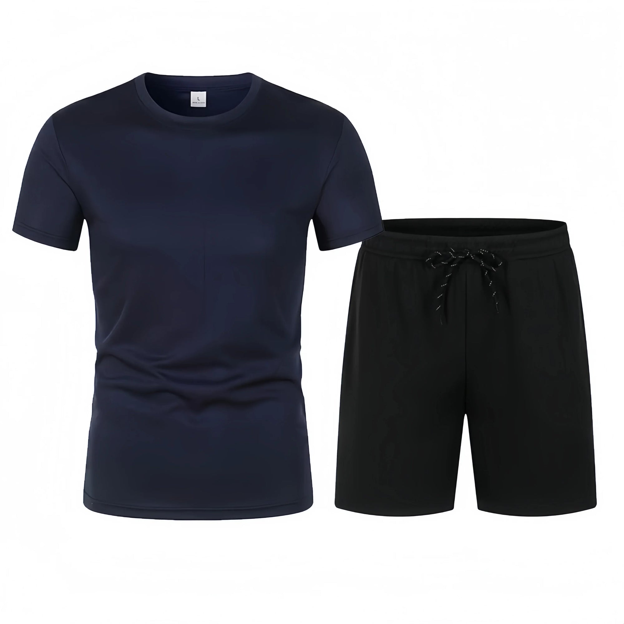 Sudadera + pantalones cortos para hombre, conjunto de verano de secado rápido, pantalones cortos informales transpirables estampado