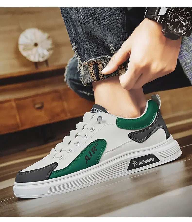 Zapatillas De deporte para Hombre tendencia 2025, nuevos Zapatos De Hombre De cuero a la moda, Zapatos informales De moda para Hombre, Zapatos deportivos para correr, Zapatos De Hombre